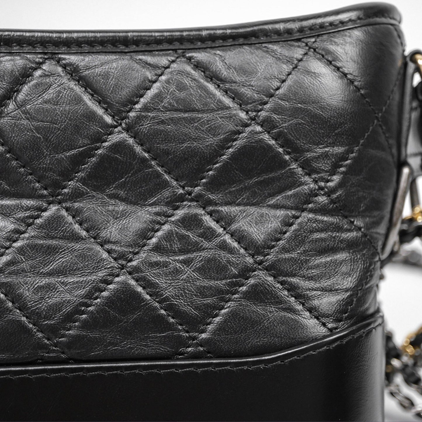 Chanel Small Gabrielle Hobo Quilted Black Aged Calfskin
