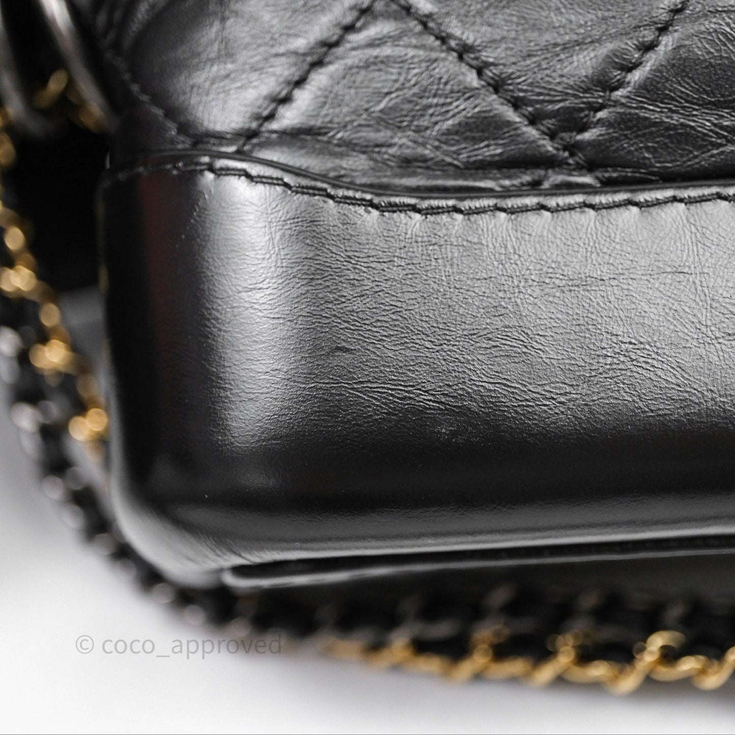 Chanel Small Gabrielle Hobo Quilted Black Aged Calfskin
