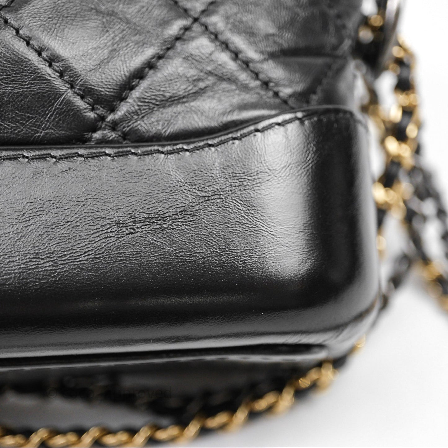 Chanel Small Gabrielle Hobo Quilted Black Aged Calfskin