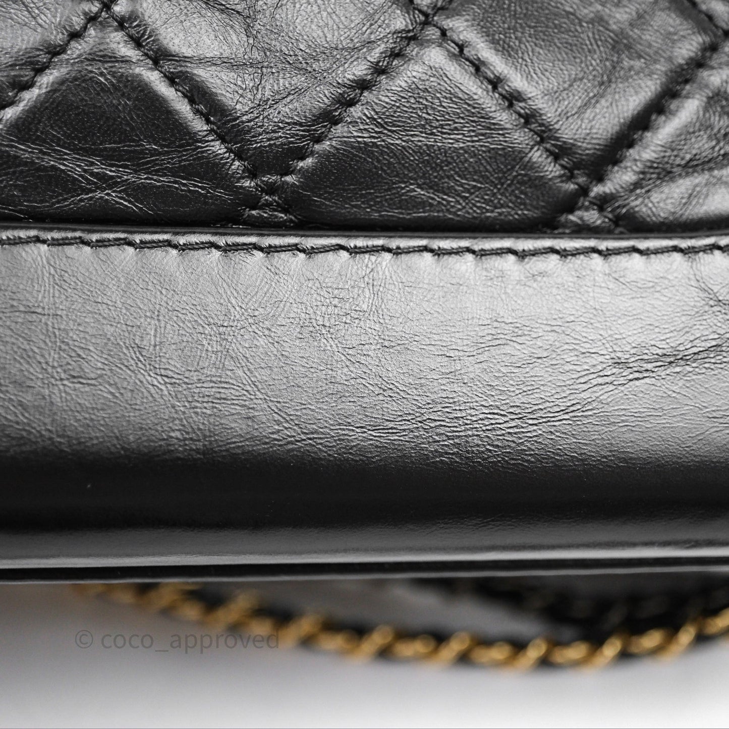 Chanel Small Gabrielle Hobo Quilted Black Aged Calfskin
