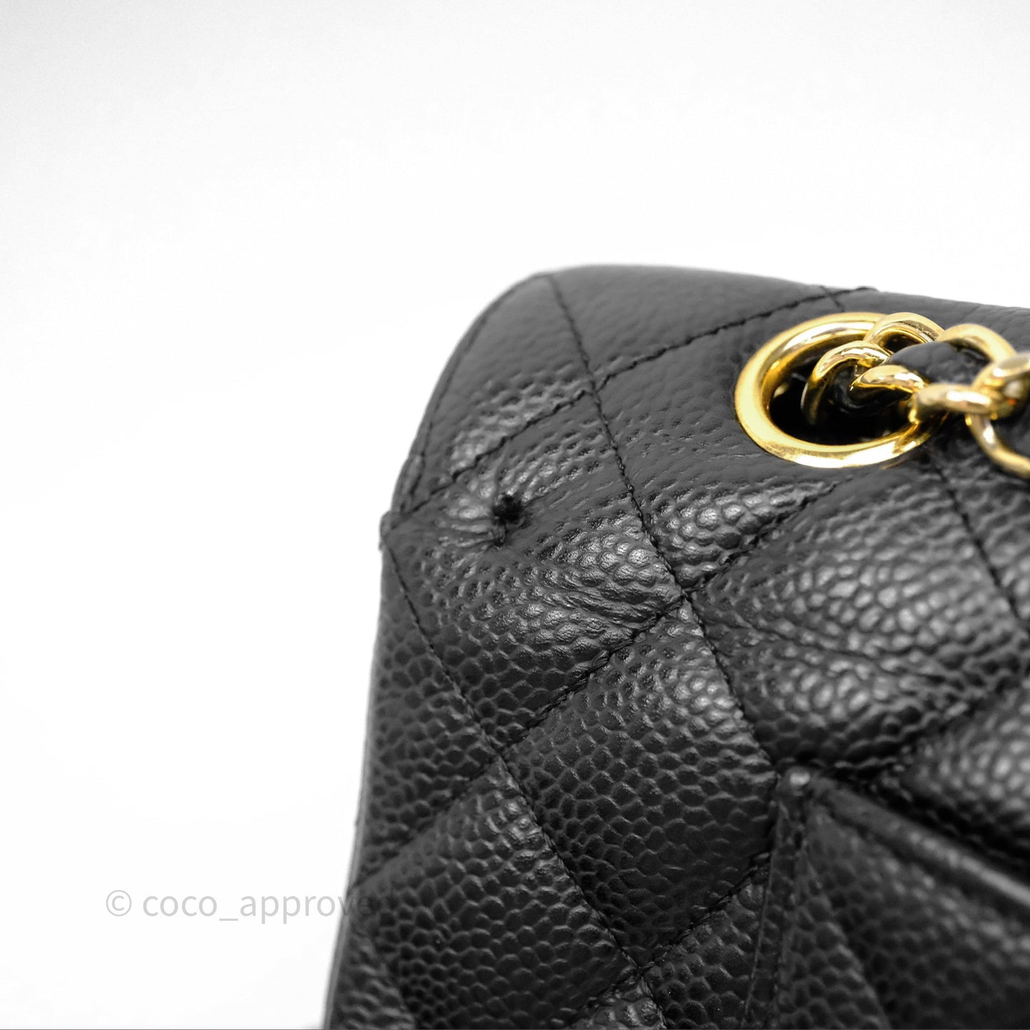 Chanel Classic M/L Medium Flap Quilted Black Caviar Gold Hardware