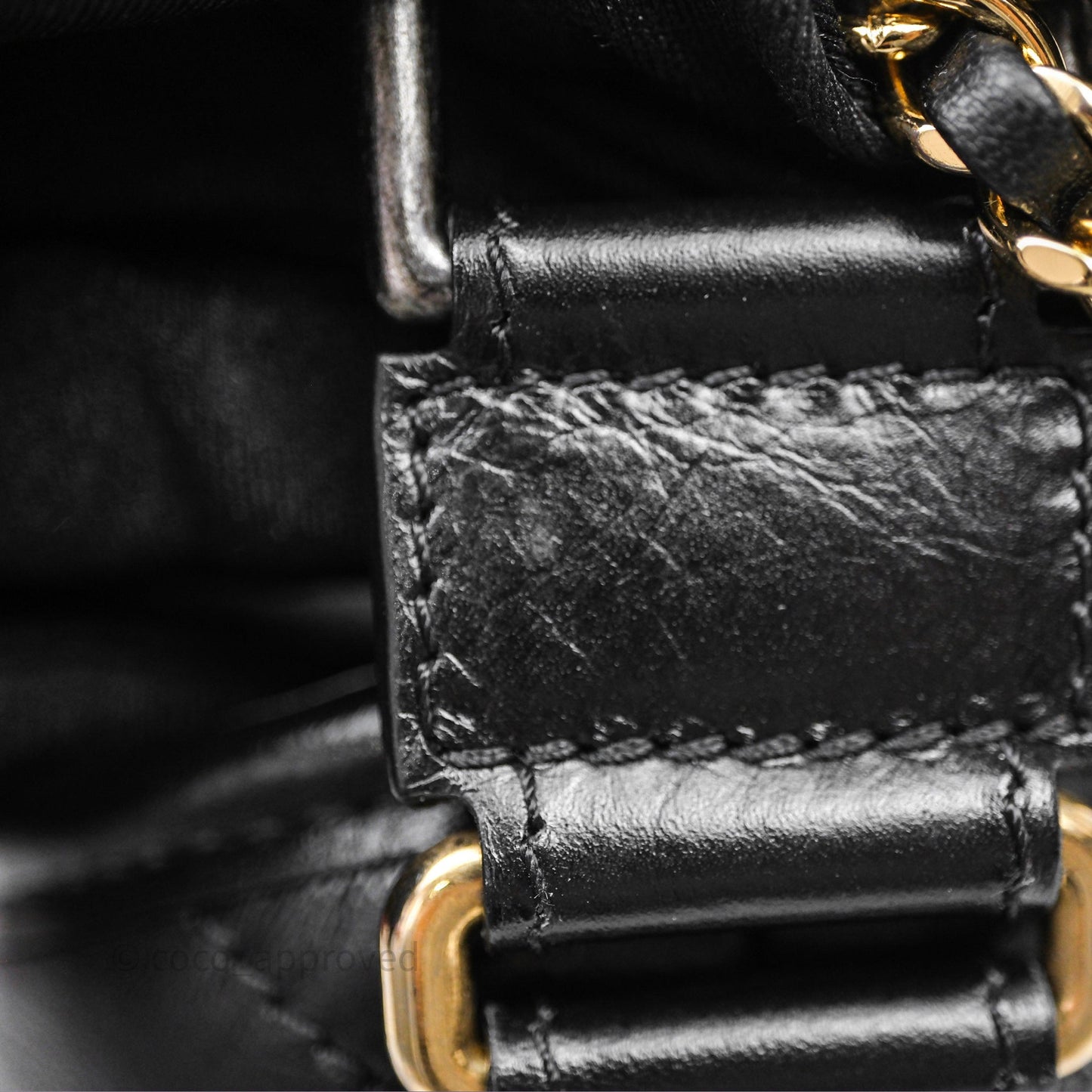 Chanel Small Gabrielle Hobo Quilted Black Aged Calfskin