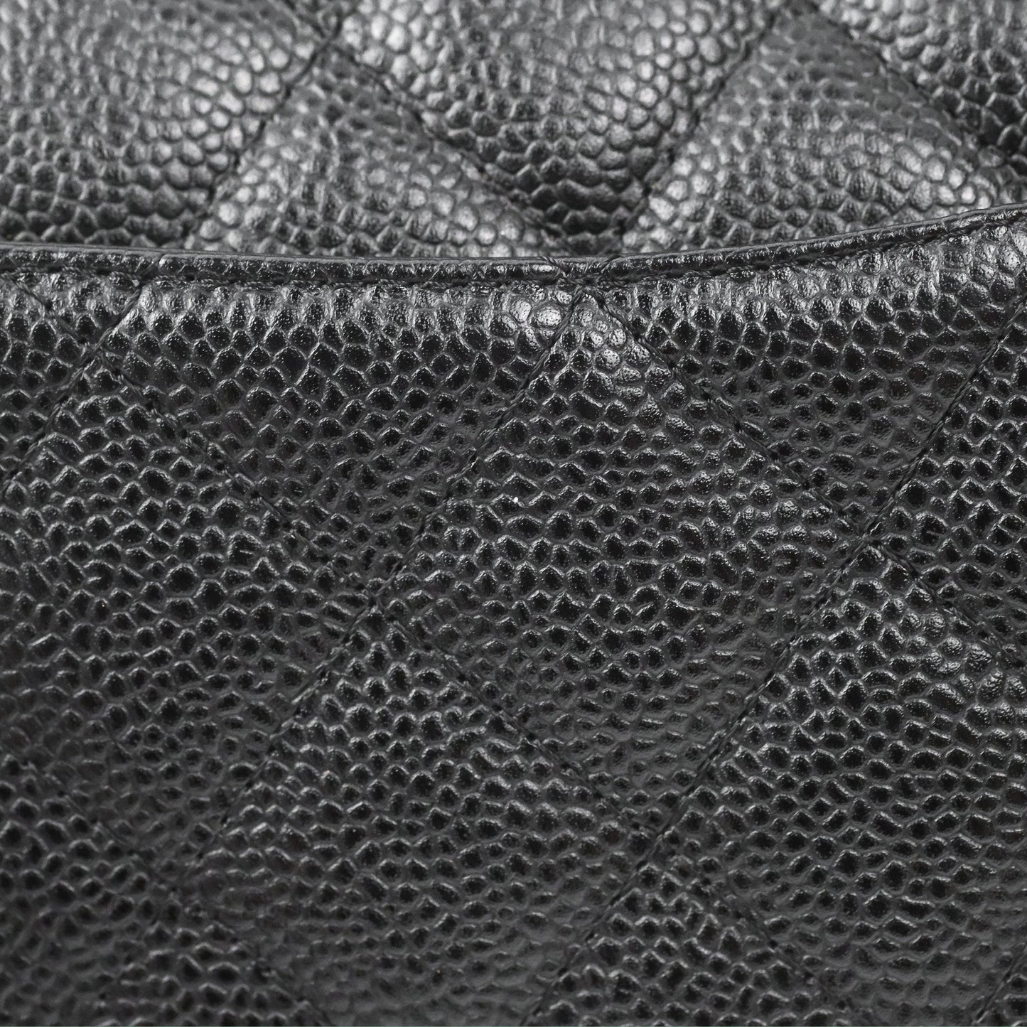Chanel Quilted CC Timeless Caviar Pochette Black Caviar Gold Hardware