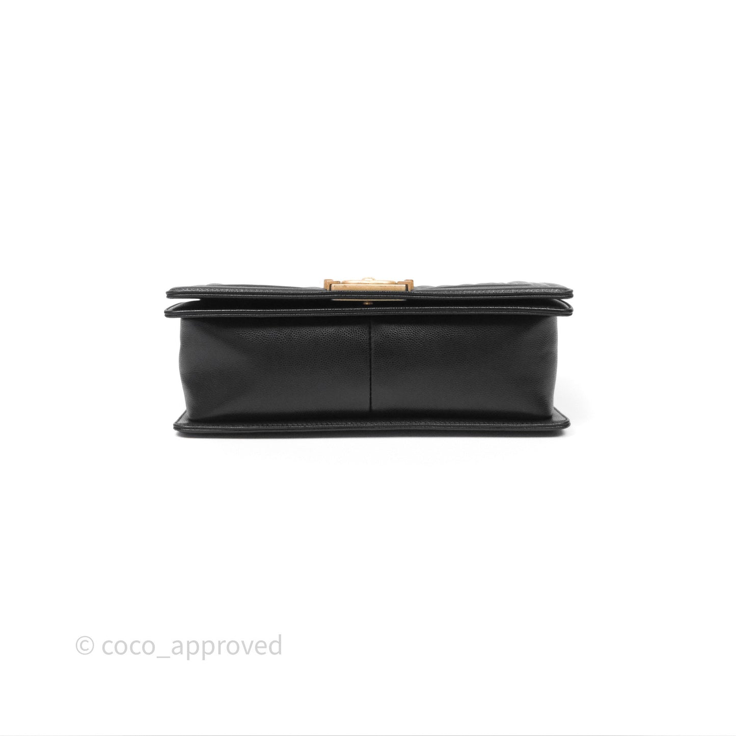 Chanel Medium Boy Quilted Black Caviar Aged Gold Hardware