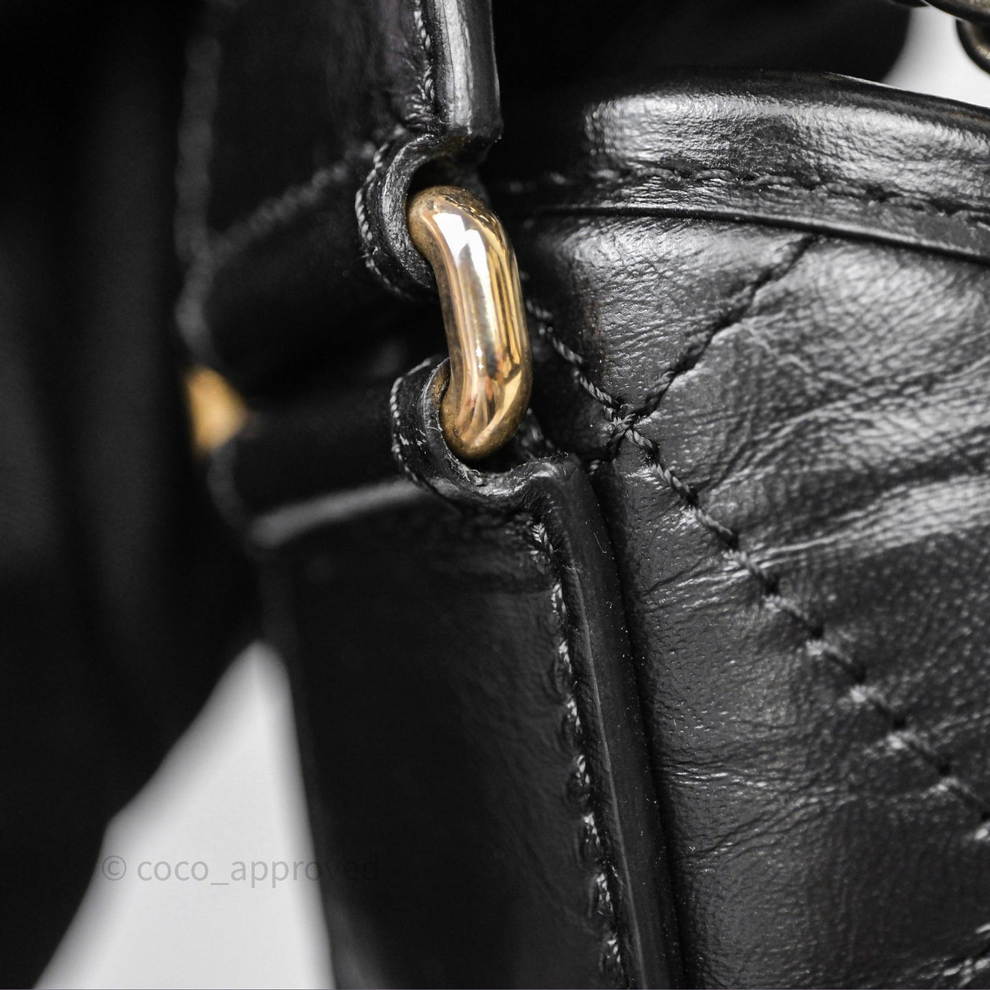 Chanel Small Gabrielle Hobo Quilted Black Aged Calfskin