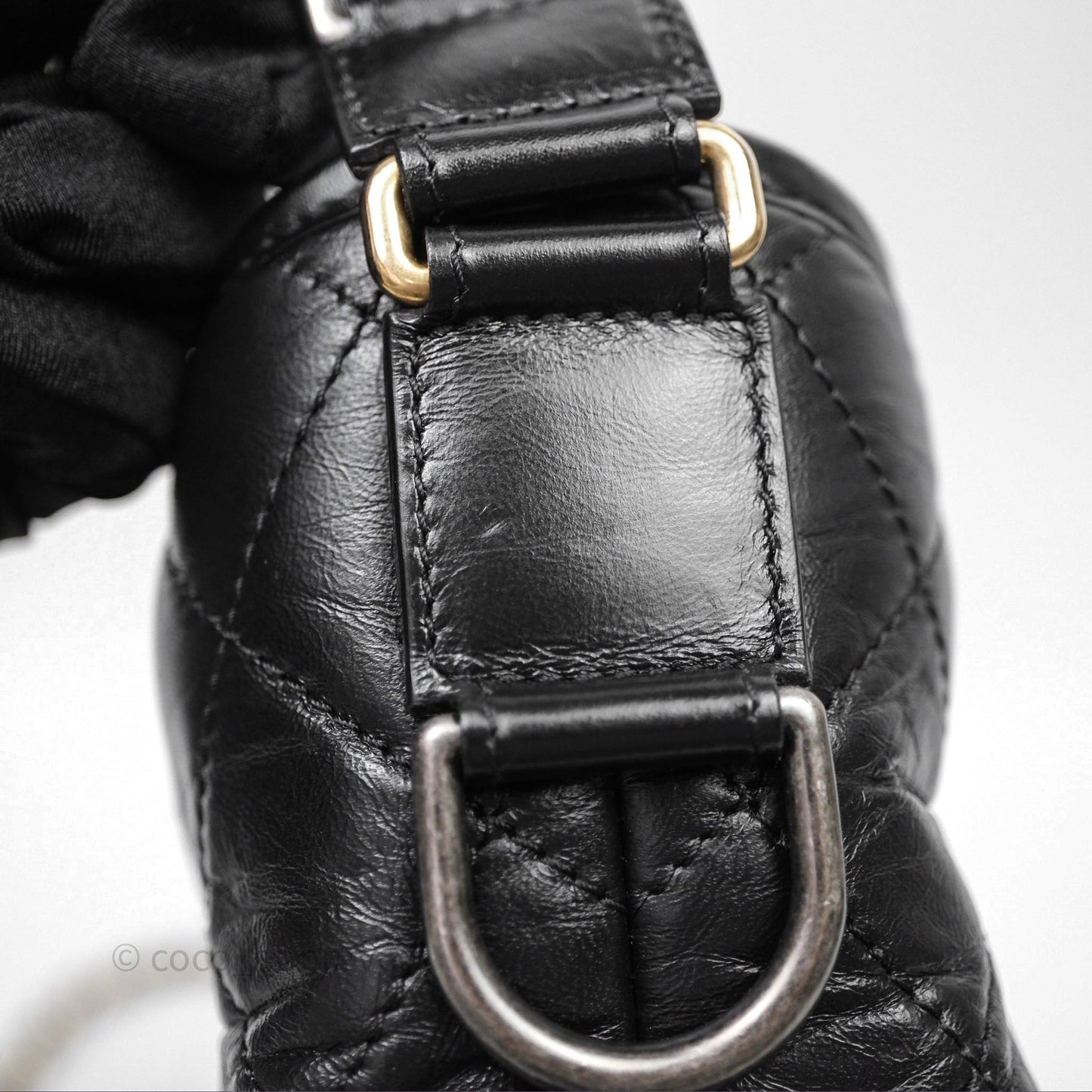 Chanel Small Gabrielle Hobo Quilted Black Aged Calfskin