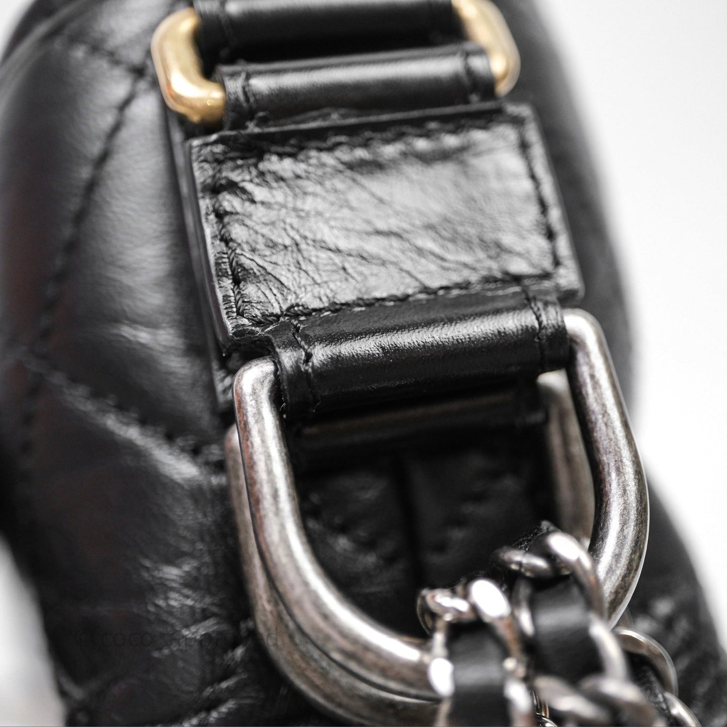 Chanel Small Gabrielle Hobo Quilted Black Aged Calfskin