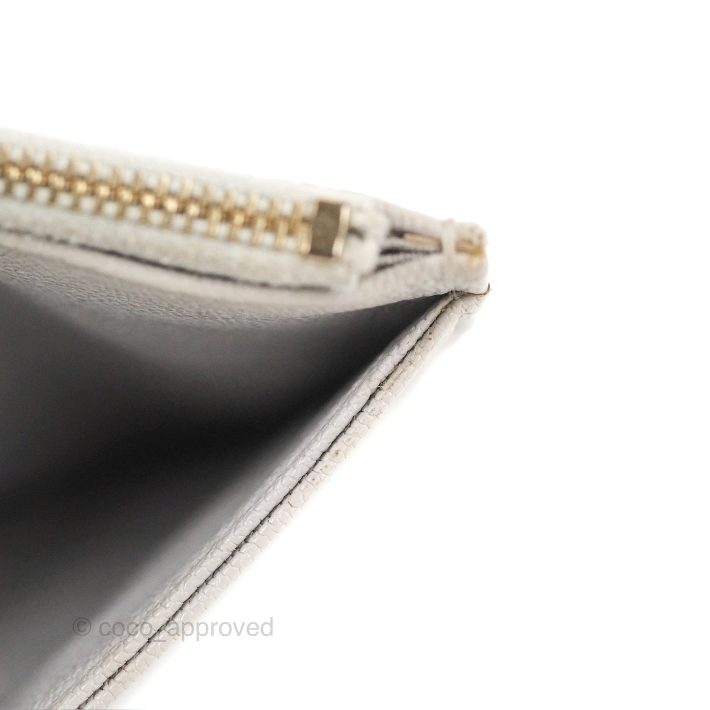 Chanel Boy Zip Pouch Grey Caviar Gold Hardware