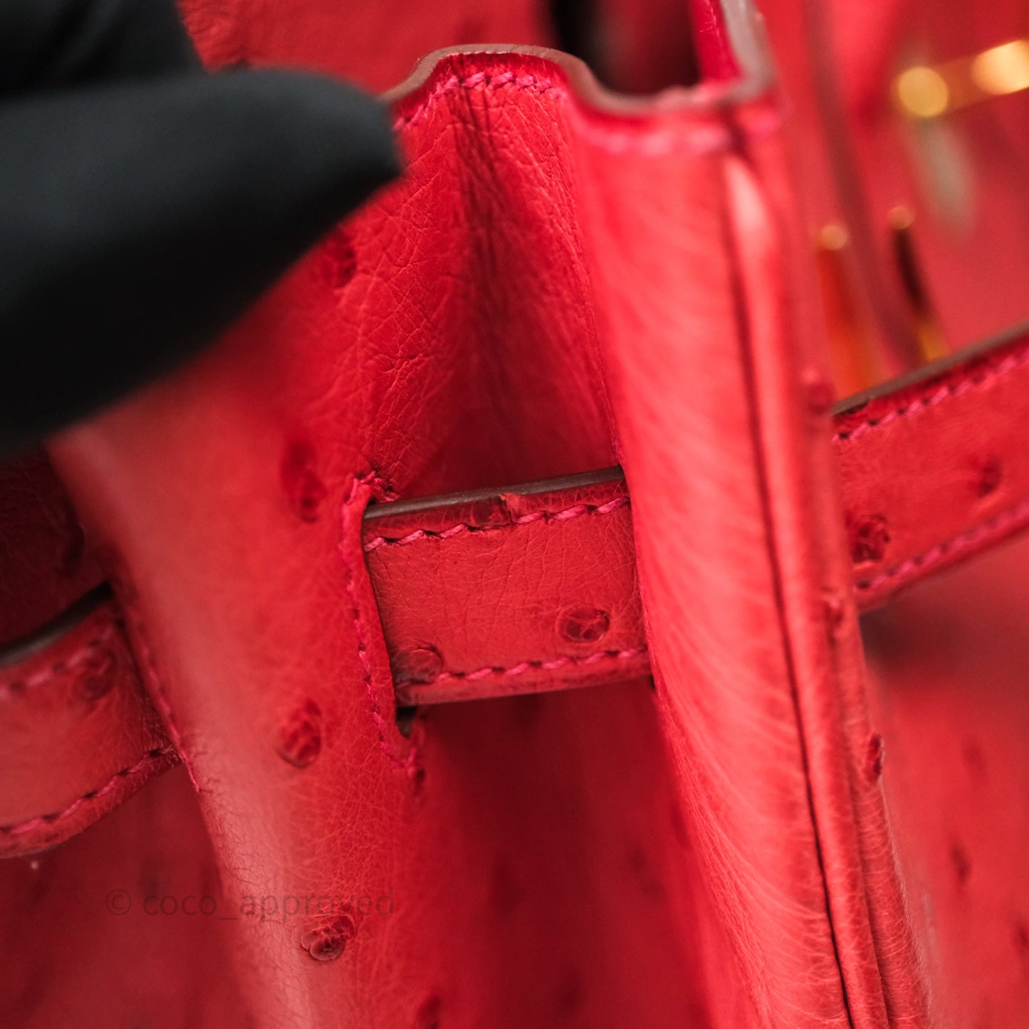Hermes Birkin 35 Rouge Pivoine 2R Ostrich Gold Hardware