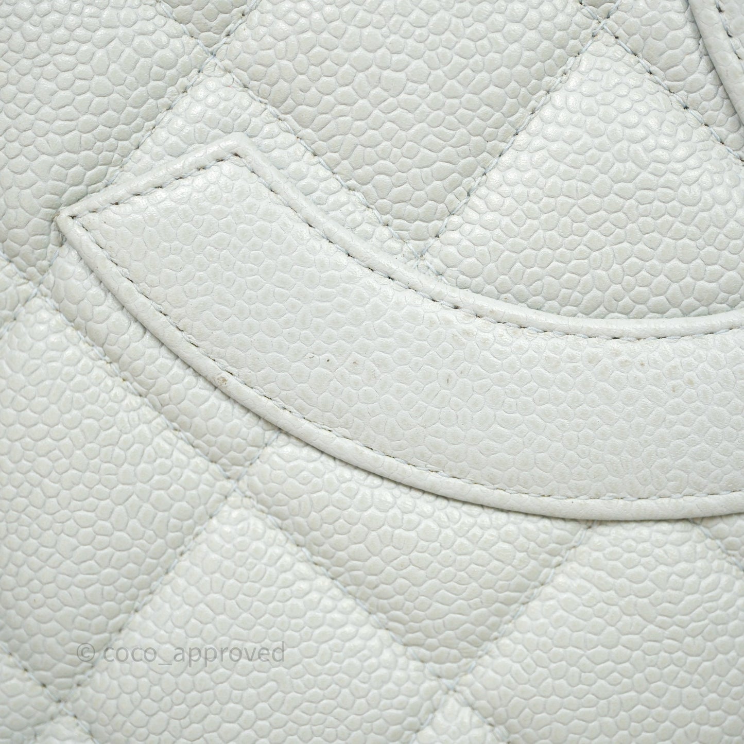 Chanel Vintage Medallion CC Light Blue Caviar Tote Bag Gold Hardware