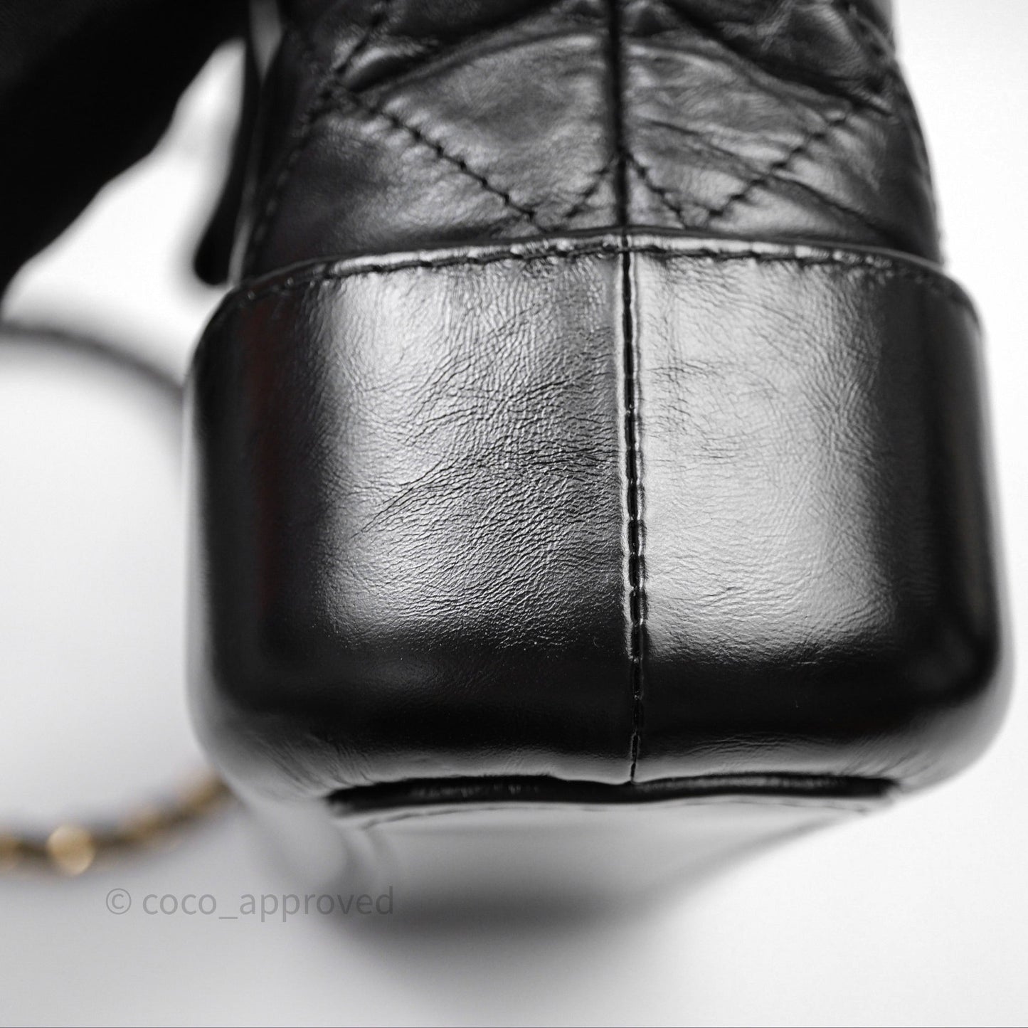 Chanel Small Gabrielle Hobo Quilted Black Aged Calfskin