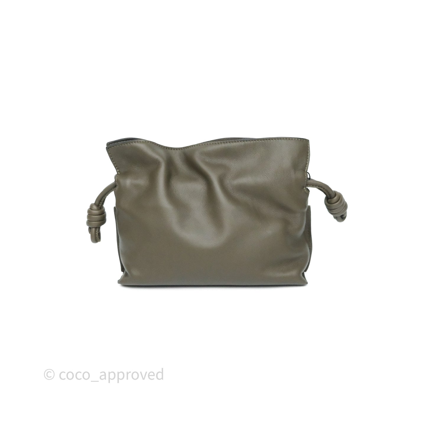 Loewe Mini Flamenco Clutch in Nappa Calfskin Dark Khaki
