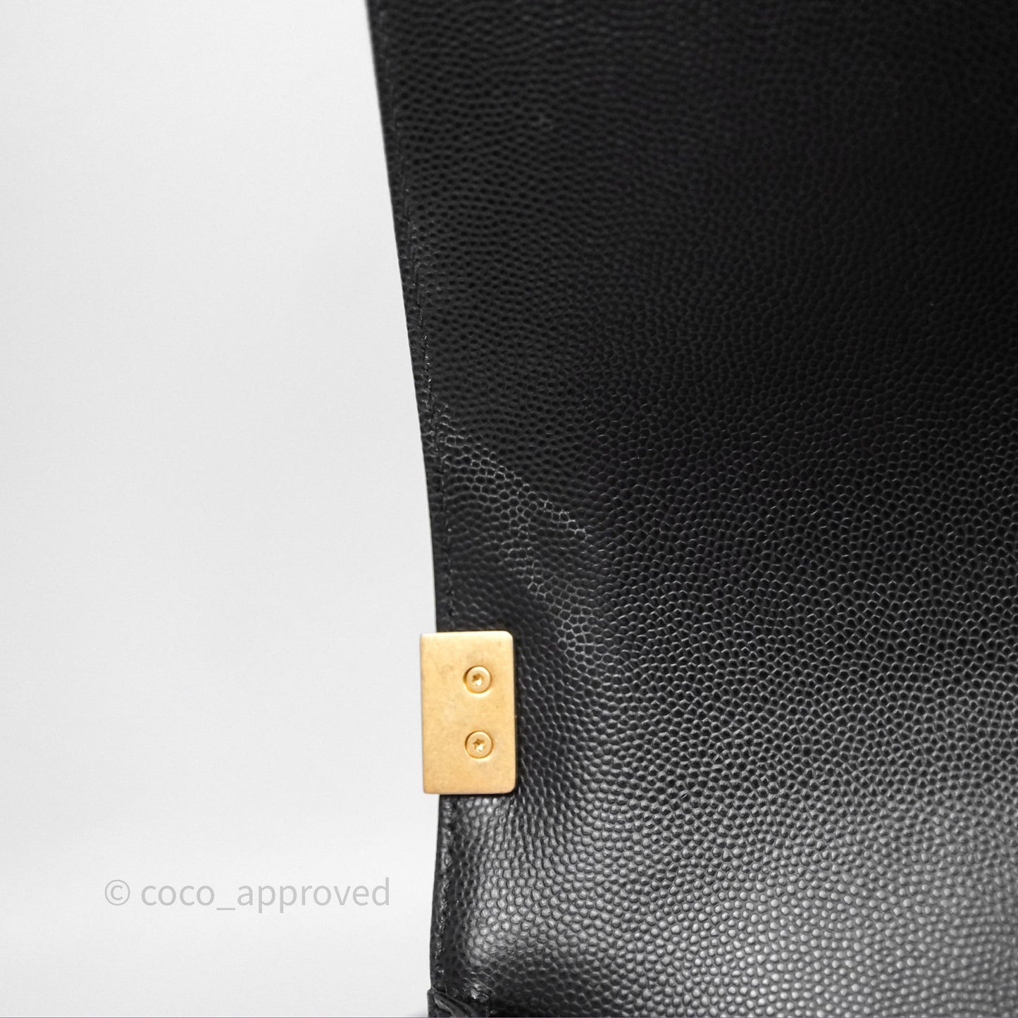 Chanel Medium Boy Quilted Black Caviar Aged Gold Hardware