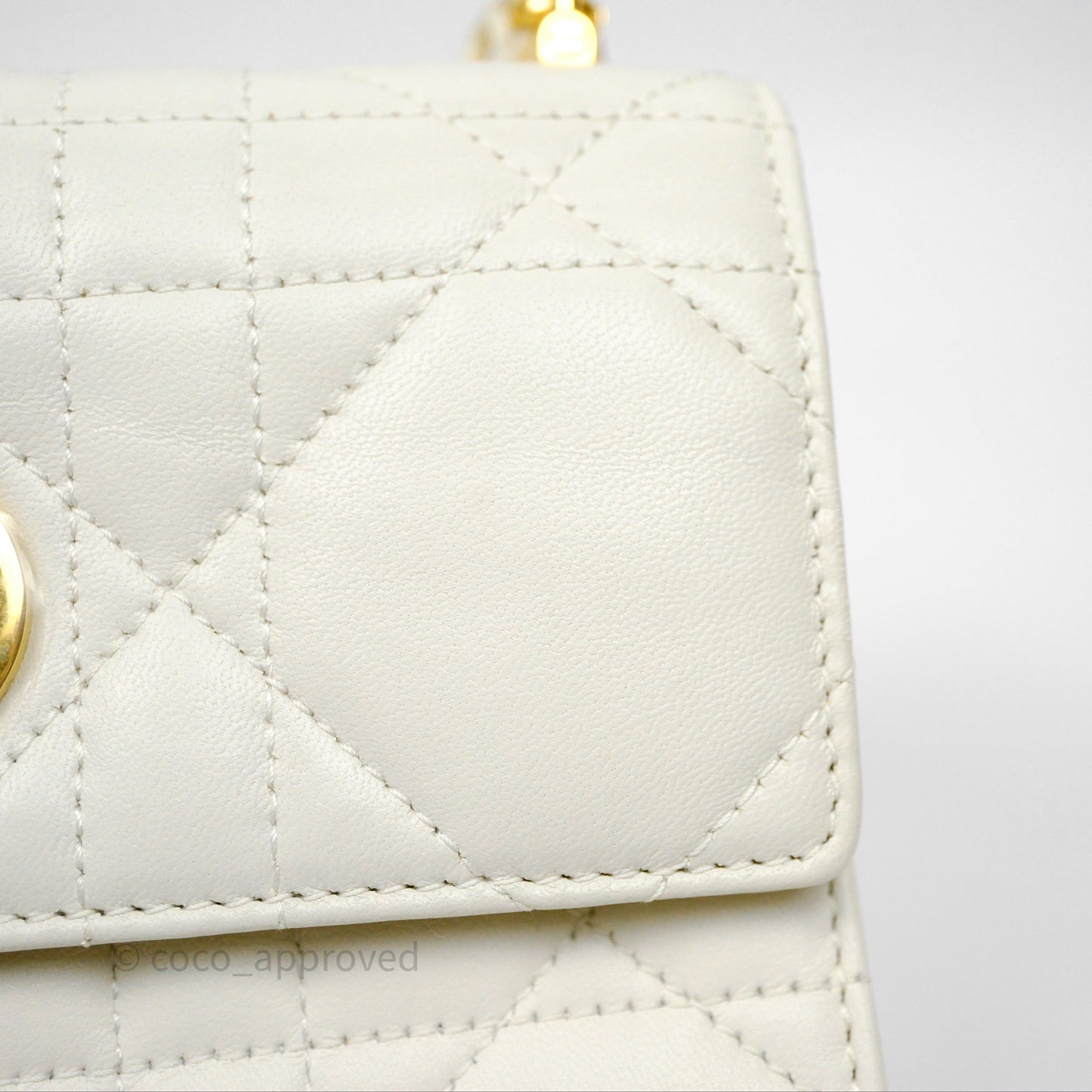 Dior Miss Caro Mini Bag Latte White Macrocannage Lambskin