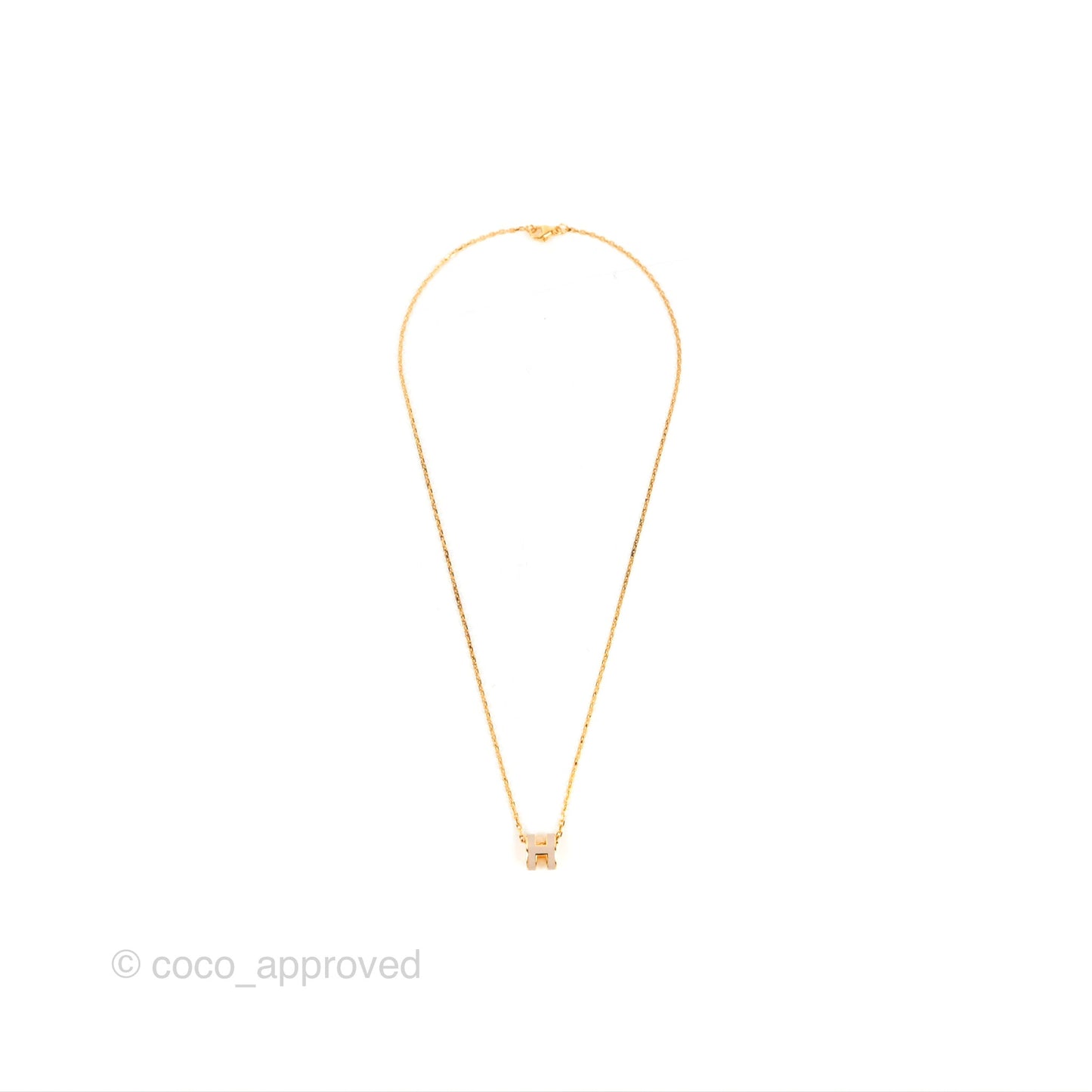 Hermès Mini Pop H Marron Glace Pendant Necklace Gold Hardware