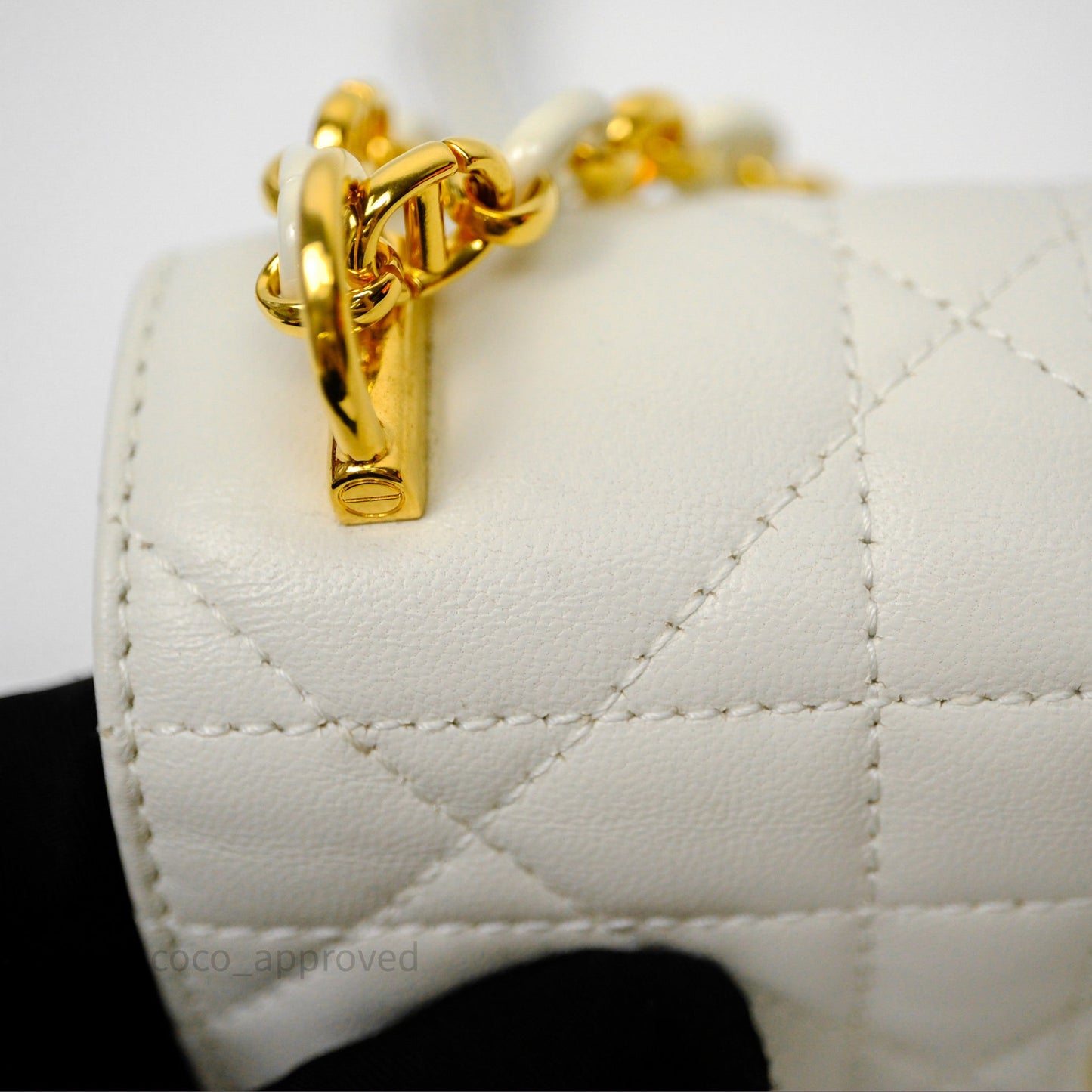 Dior Miss Caro Mini Bag Latte White Macrocannage Lambskin