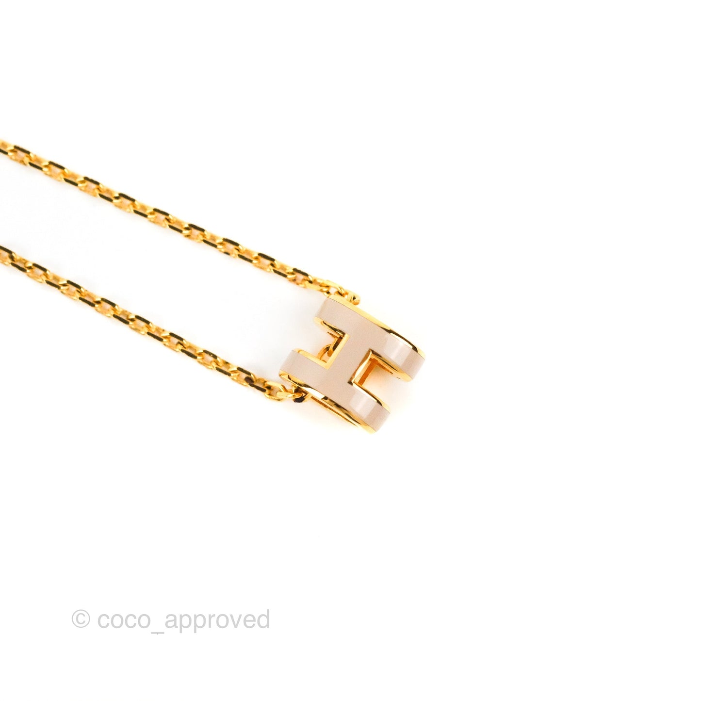 Hermès Mini Pop H Marron Glace Pendant Necklace Gold Hardware