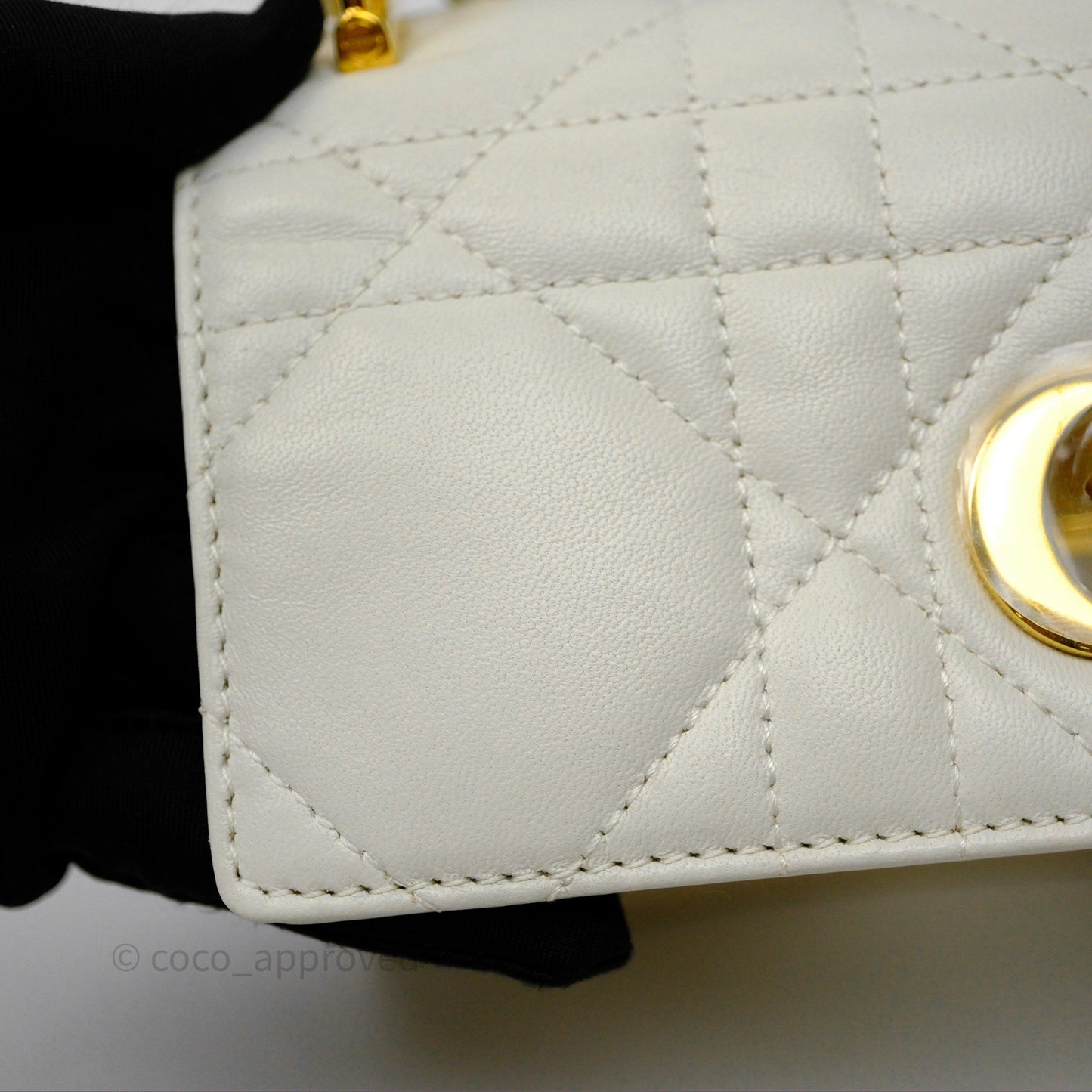 Dior Miss Caro Mini Bag Latte White Macrocannage Lambskin