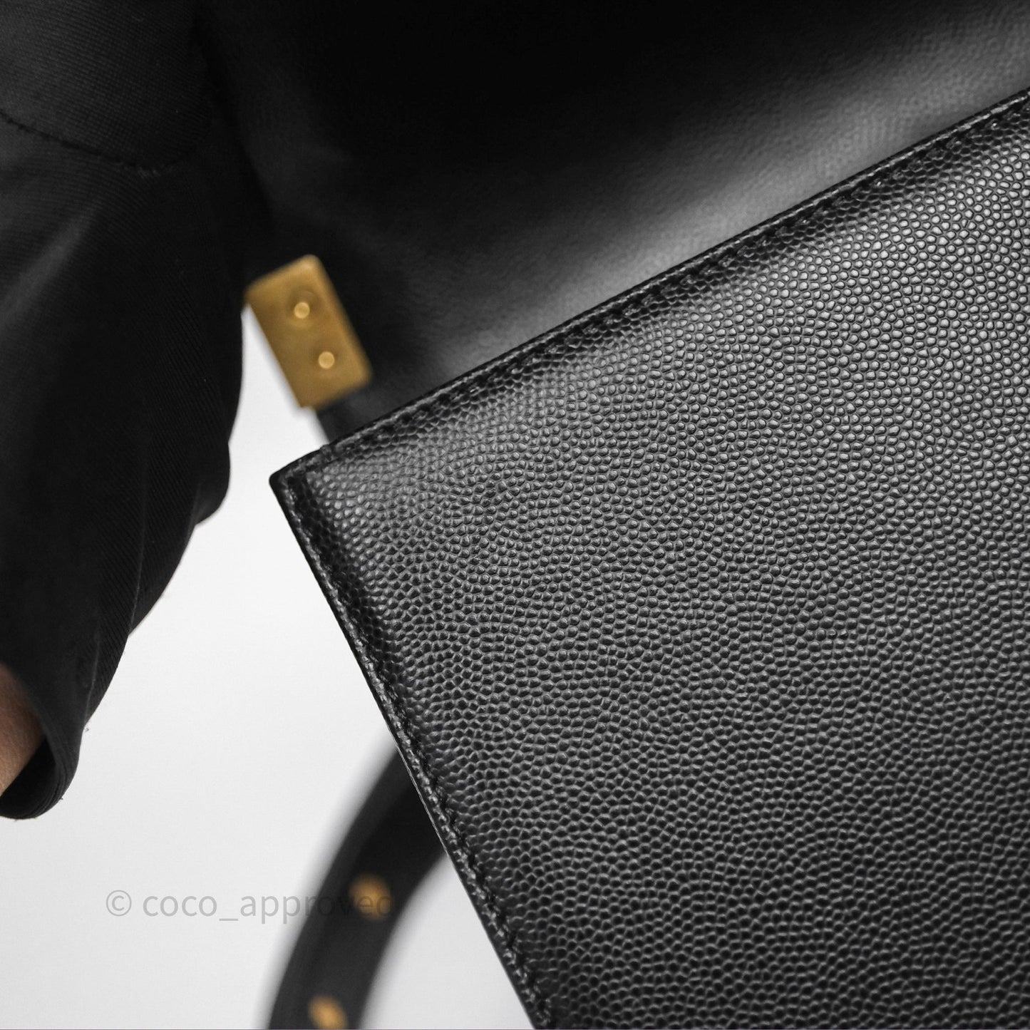 Chanel Medium Boy Quilted Black Caviar Aged Gold Hardware