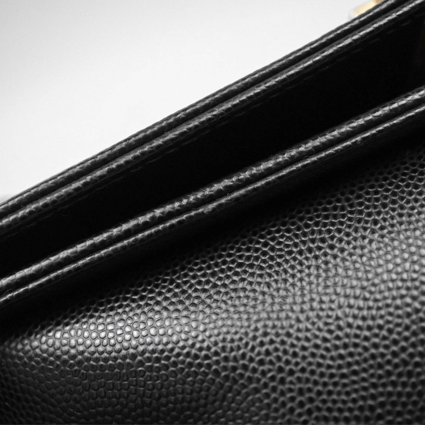 Chanel Medium Boy Quilted Black Caviar Aged Gold Hardware