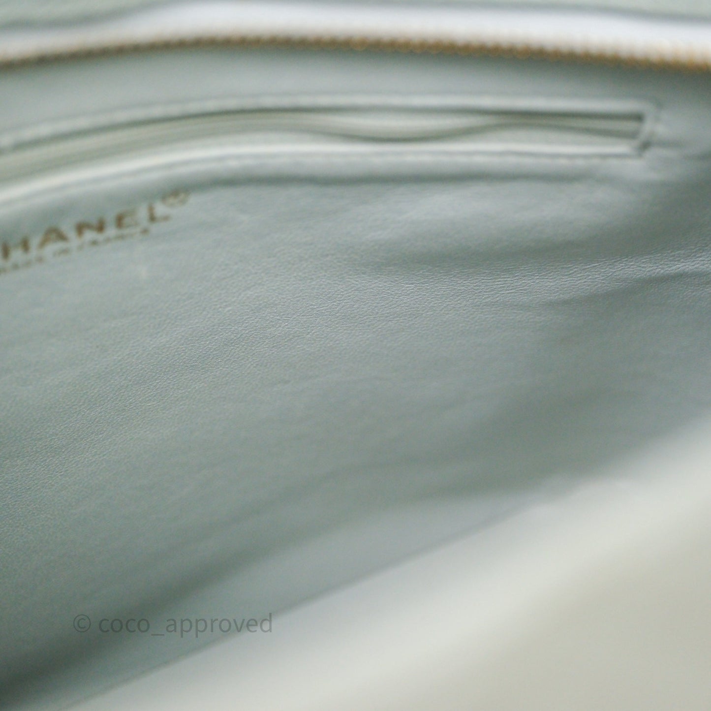 Chanel Vintage Medallion CC Light Blue Caviar Tote Bag Gold Hardware