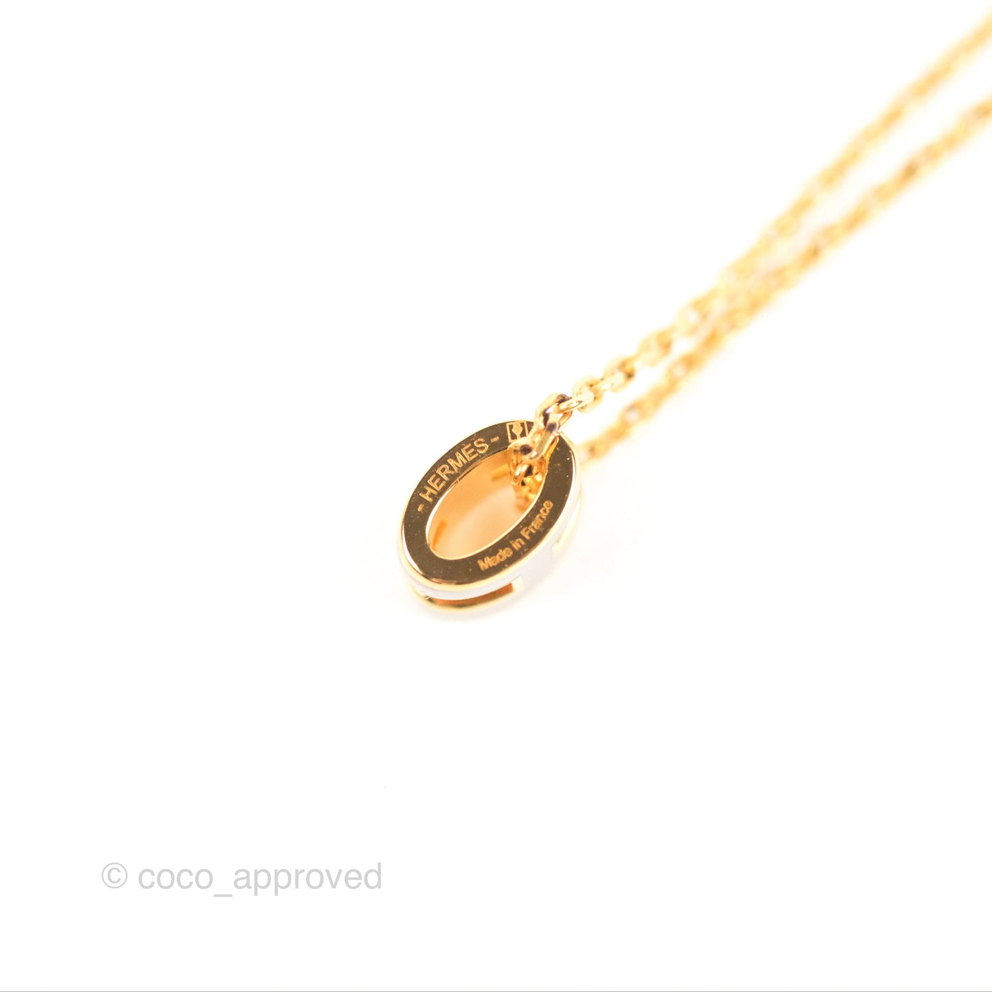 Hermès Mini Pop H Marron Glace Pendant Necklace Gold Hardware
