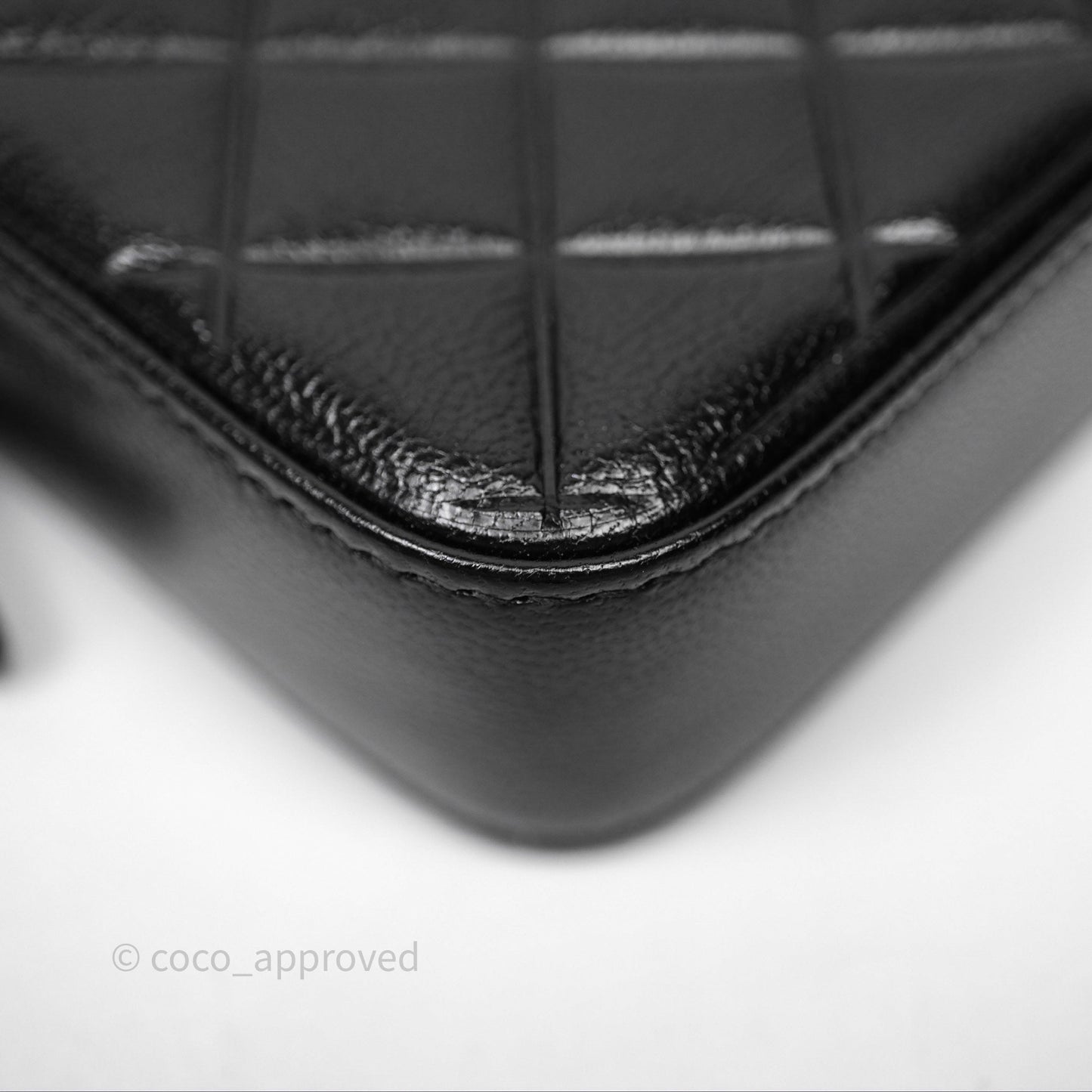 Chanel Double Zip Clutch With Chain Calfskin Black Silver Hardware