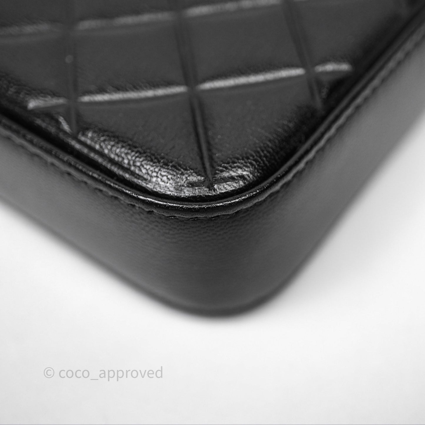 Chanel Double Zip Clutch With Chain Calfskin Black Silver Hardware