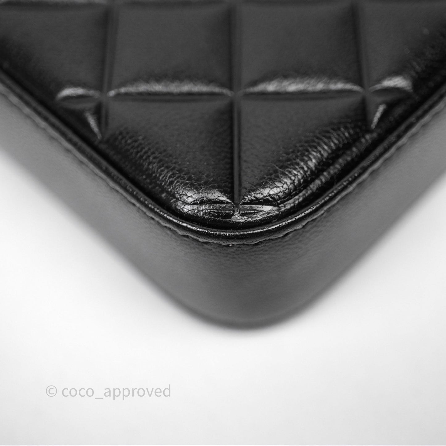 Chanel Double Zip Clutch With Chain Calfskin Black Silver Hardware