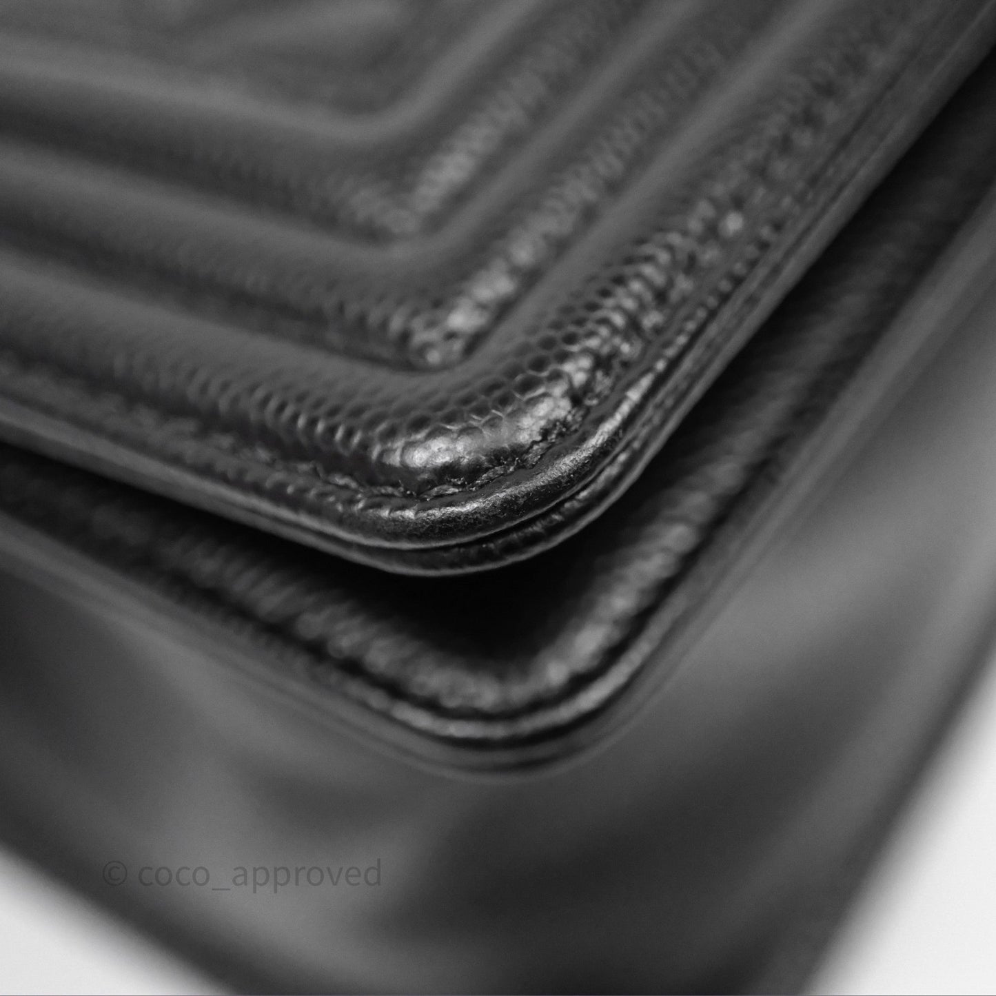 Chanel Medium Boy Quilted Black Caviar Aged Gold Hardware