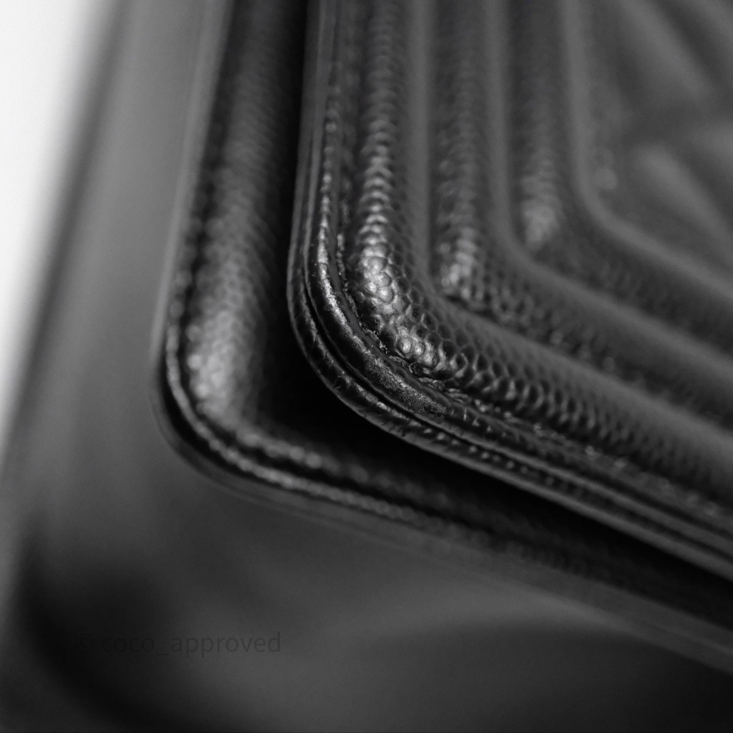 Chanel Medium Boy Quilted Black Caviar Aged Gold Hardware