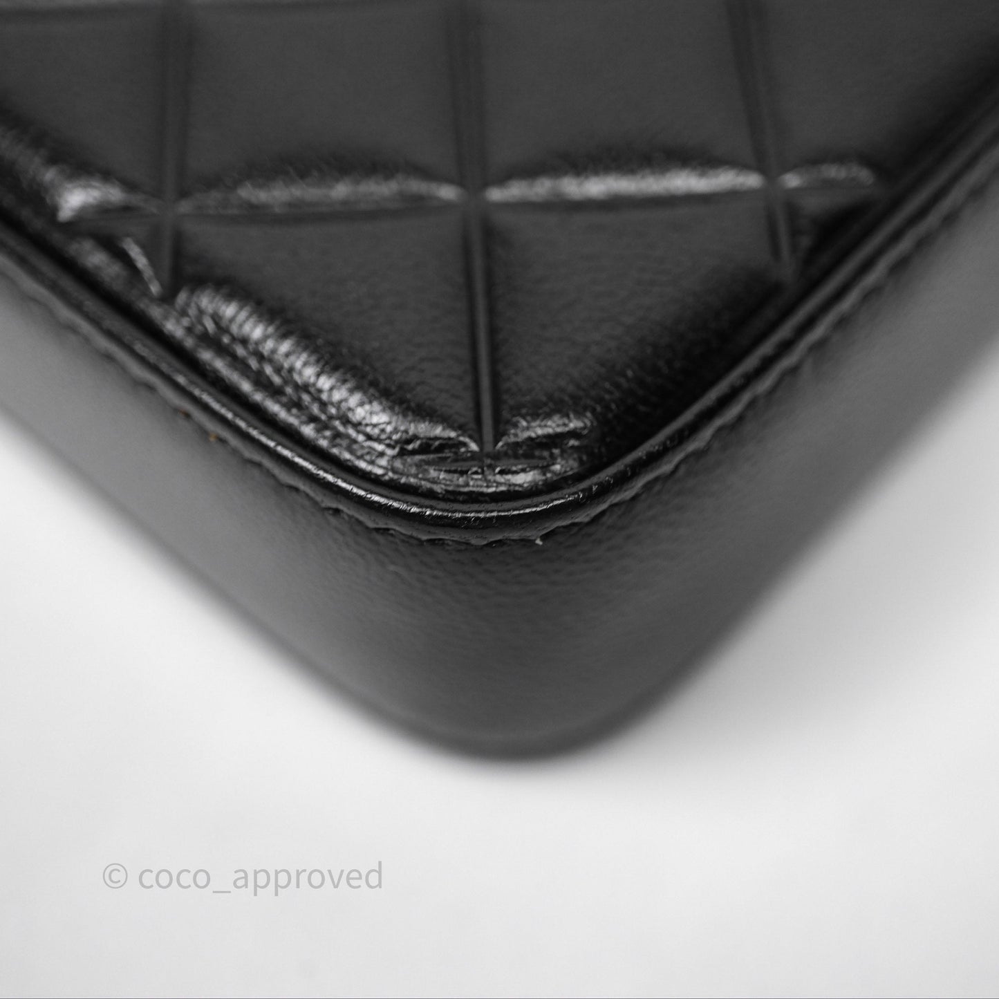Chanel Double Zip Clutch With Chain Calfskin Black Silver Hardware