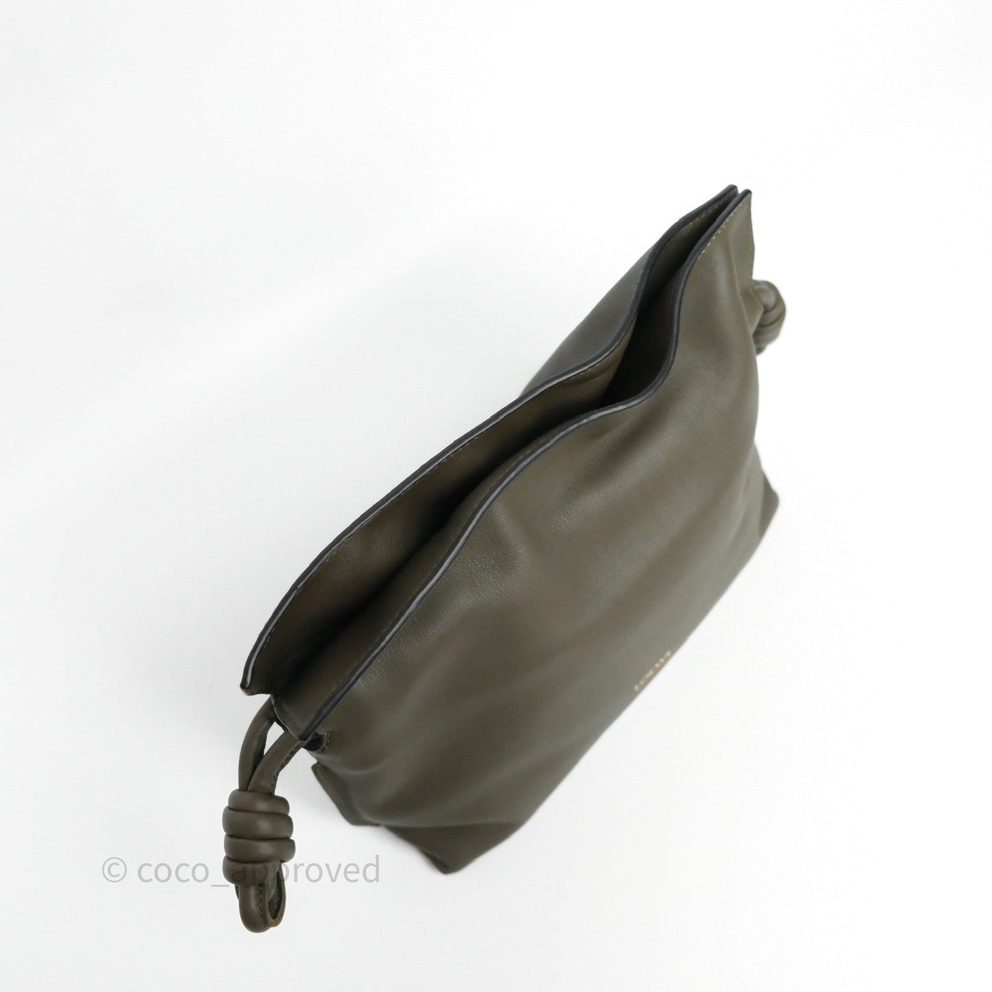 Loewe Mini Flamenco Clutch in Nappa Calfskin Dark Khaki