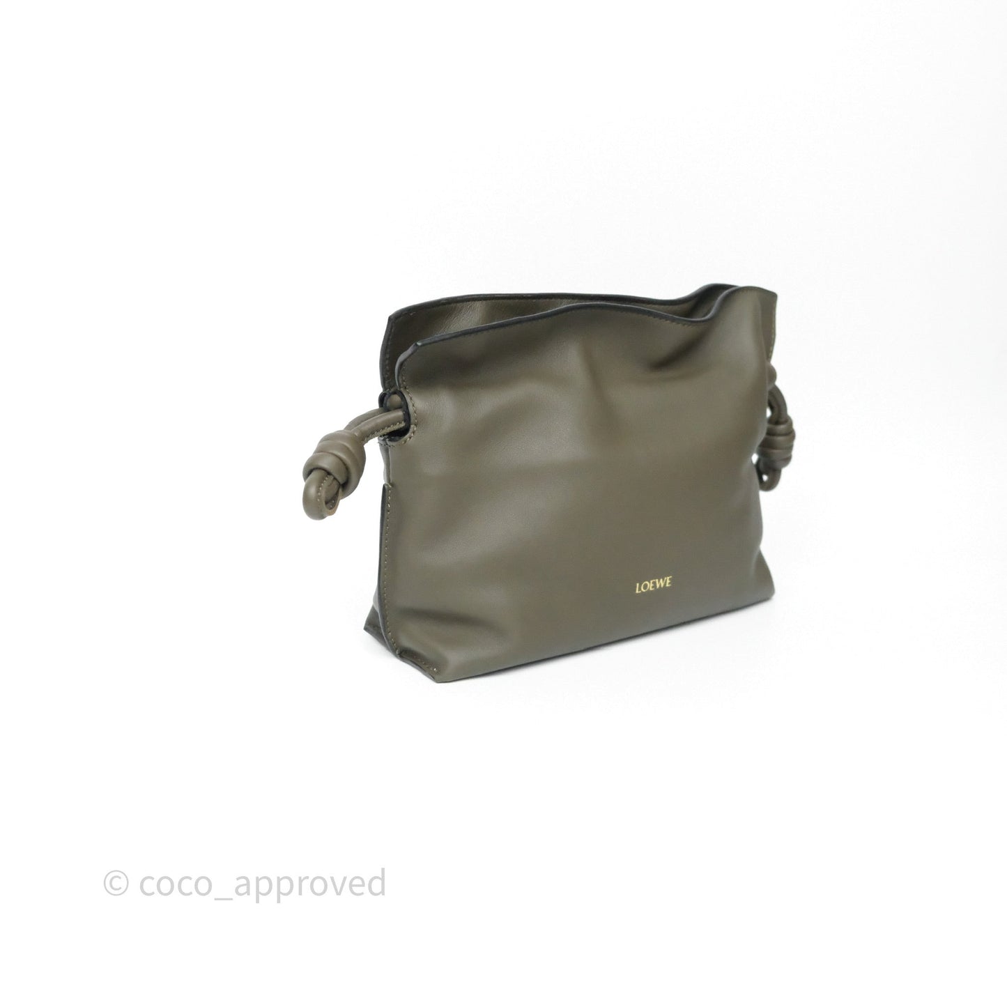 Loewe Mini Flamenco Clutch in Nappa Calfskin Dark Khaki
