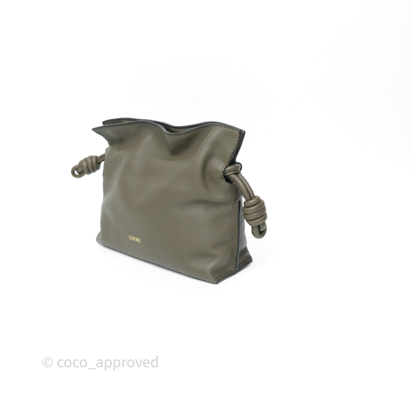 Loewe Mini Flamenco Clutch in Nappa Calfskin Dark Khaki