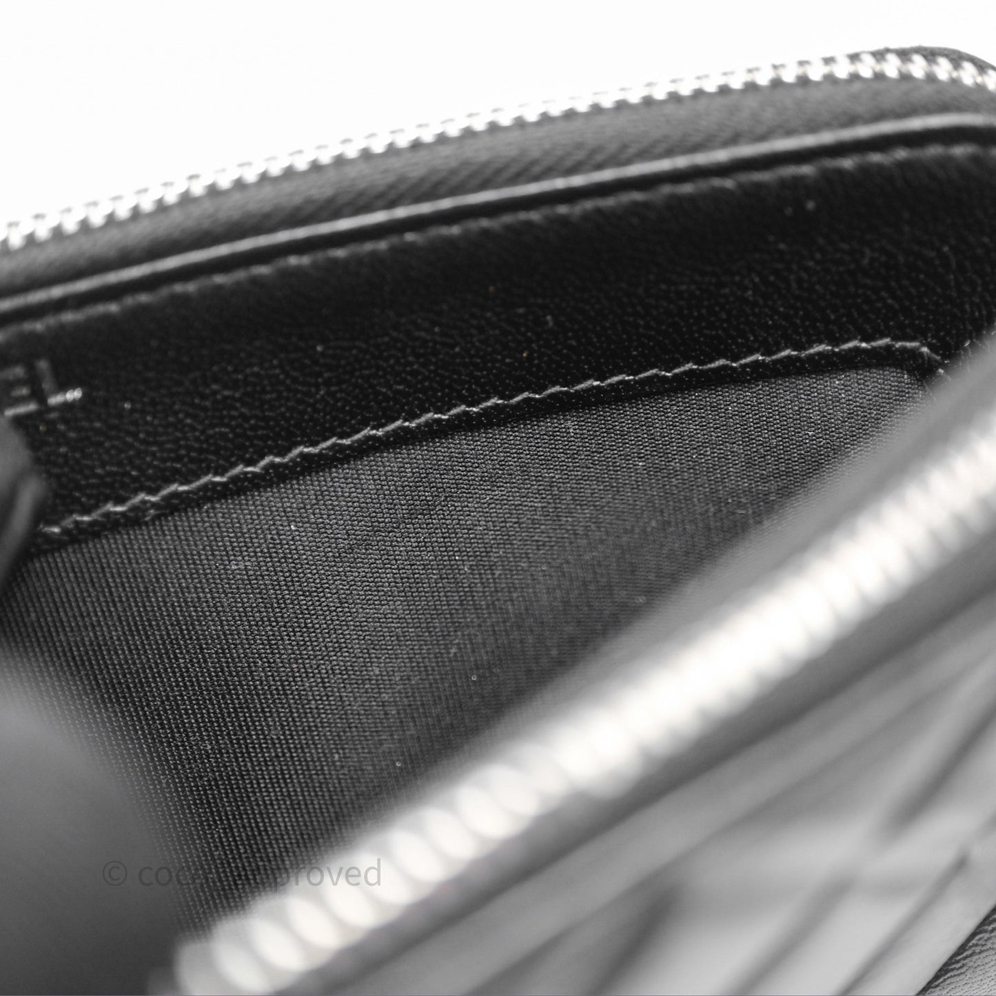 Chanel Double Zip Clutch With Chain Calfskin Black Silver Hardware