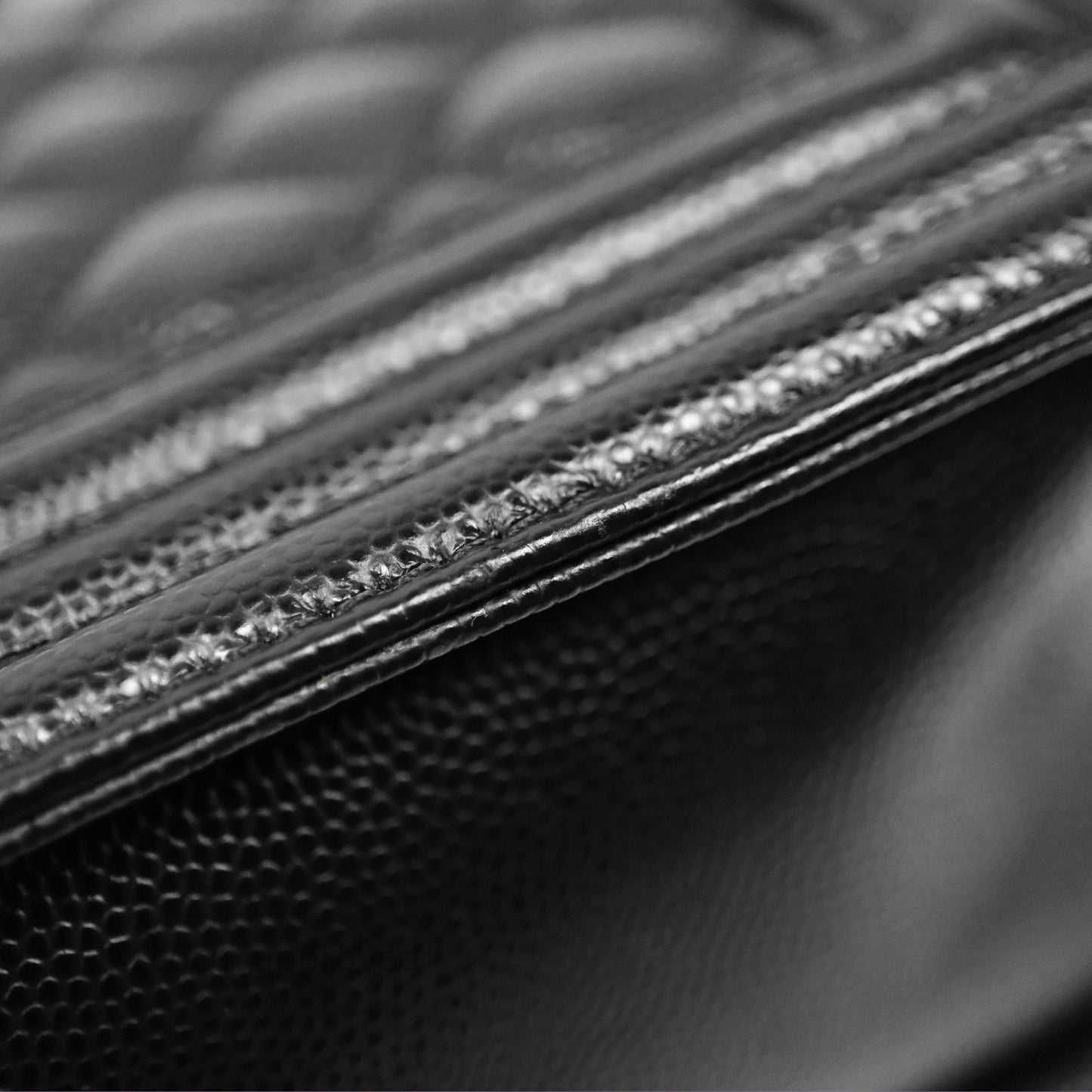Chanel Medium Boy Quilted Black Caviar Aged Gold Hardware