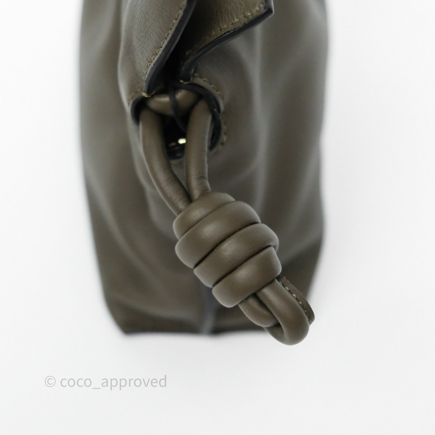 Loewe Mini Flamenco Clutch in Nappa Calfskin Dark Khaki