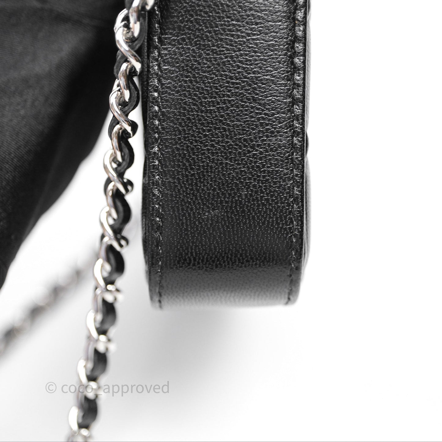 Chanel Double Zip Clutch With Chain Calfskin Black Silver Hardware
