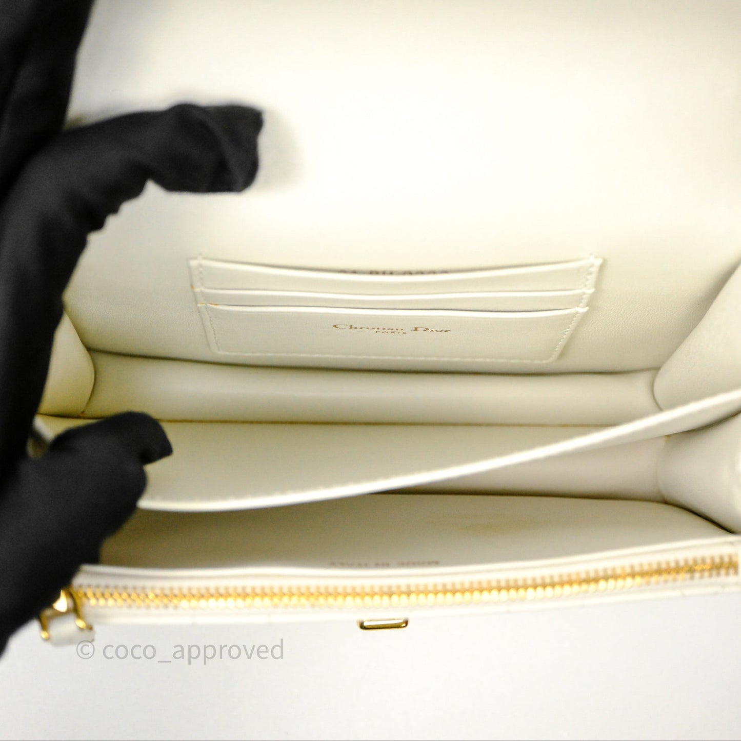 Dior Miss Caro Mini Bag Latte White Macrocannage Lambskin