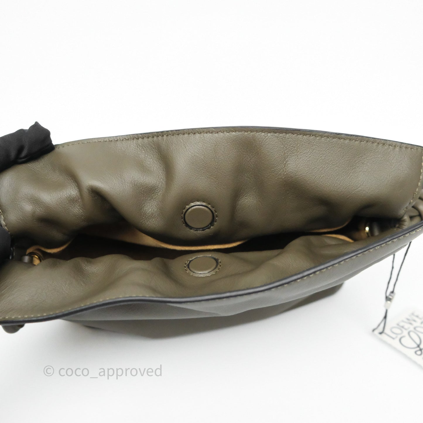 Loewe Mini Flamenco Clutch in Nappa Calfskin Dark Khaki