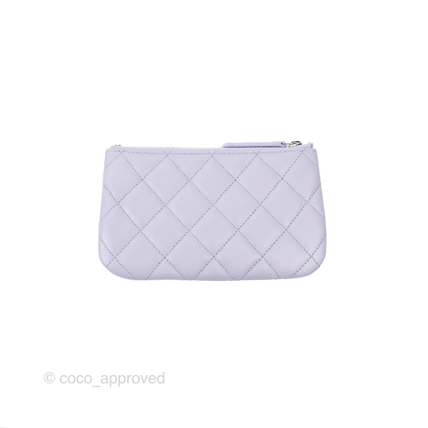 Chanel Quilted Mini O Case Lilac Caviar Silver Hardware 21K