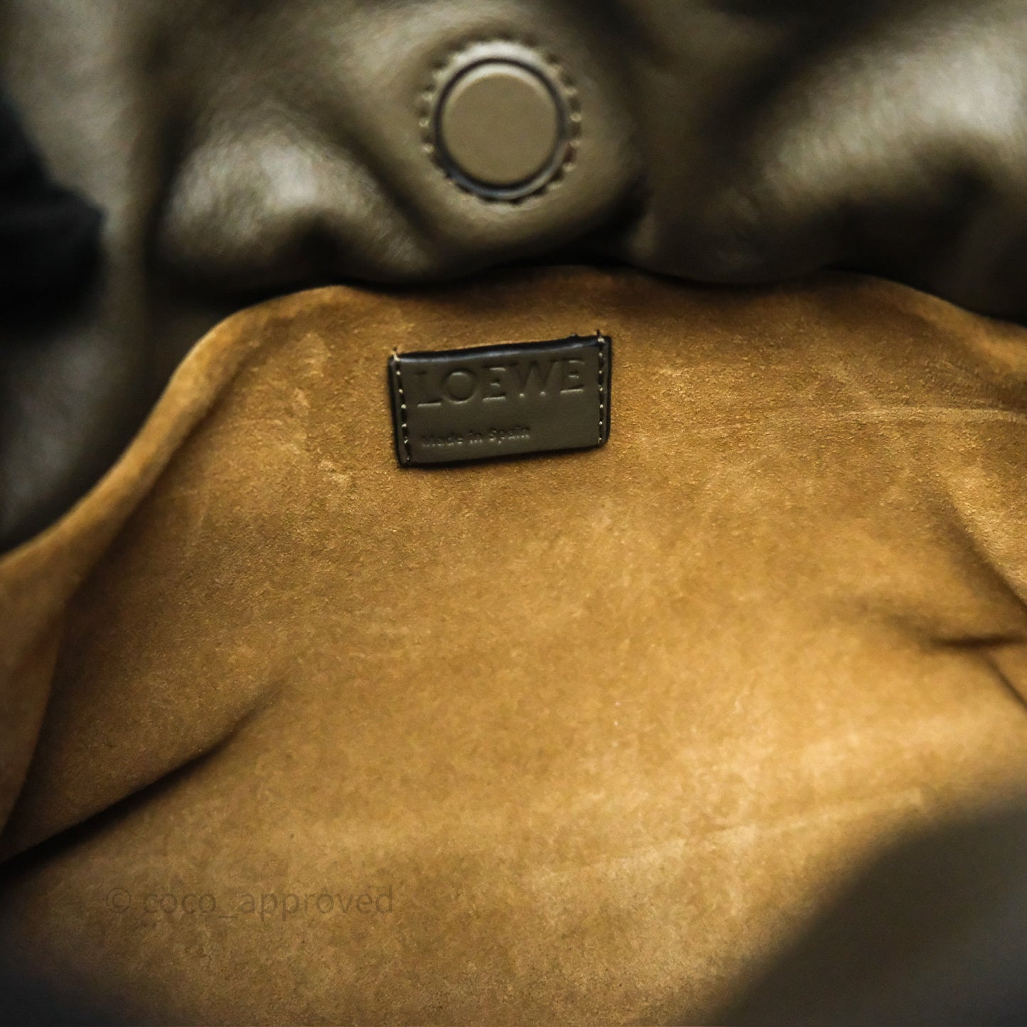 Loewe Mini Flamenco Clutch in Nappa Calfskin Dark Khaki