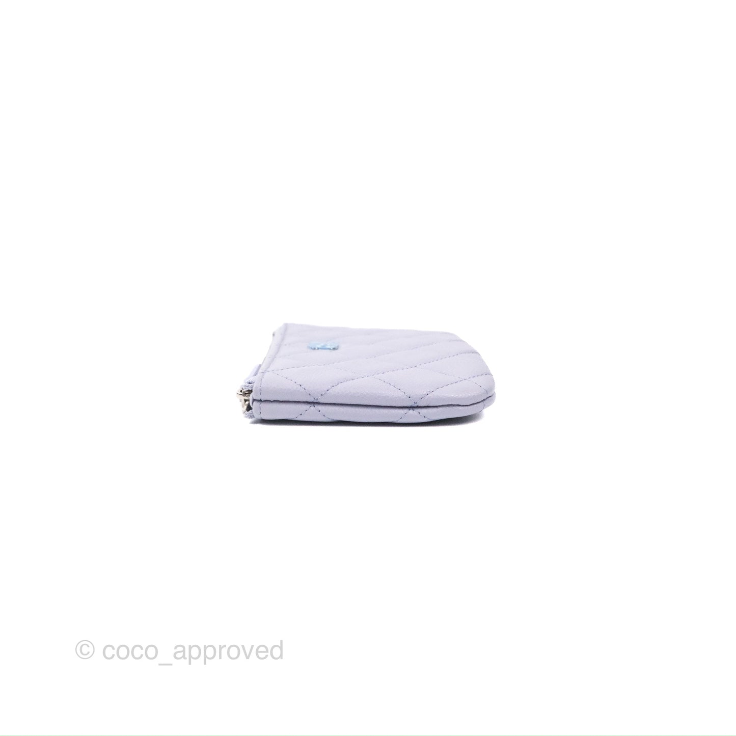 Chanel Quilted Mini O Case Lilac Caviar Silver Hardware 21K