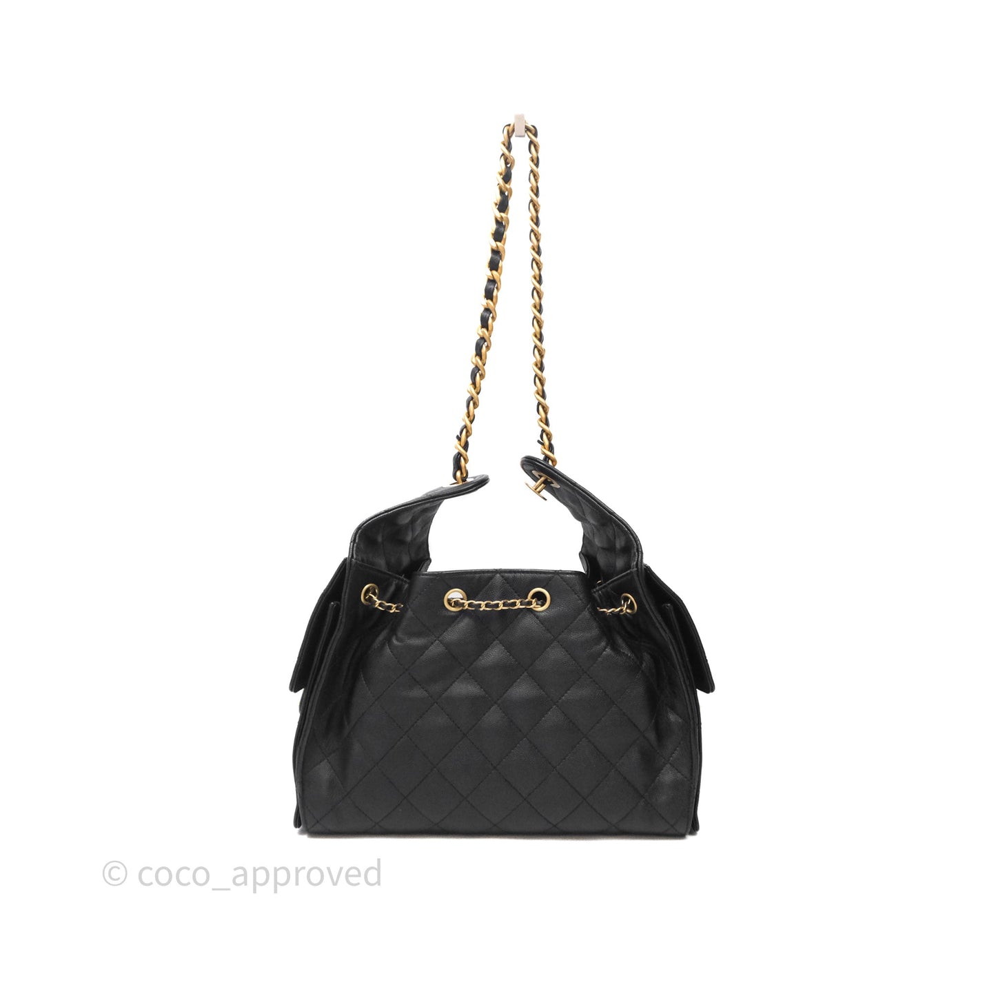 Chanel 25 Small Black Caviar Aged Gold Hardware