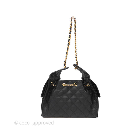 Chanel 25 Small Black Caviar Aged Gold Hardware