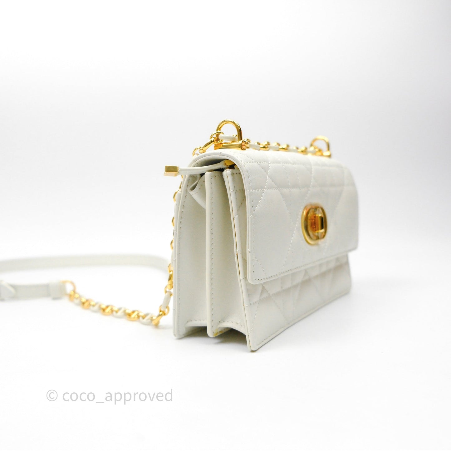 Dior Miss Caro Mini Bag Latte White Macrocannage Lambskin