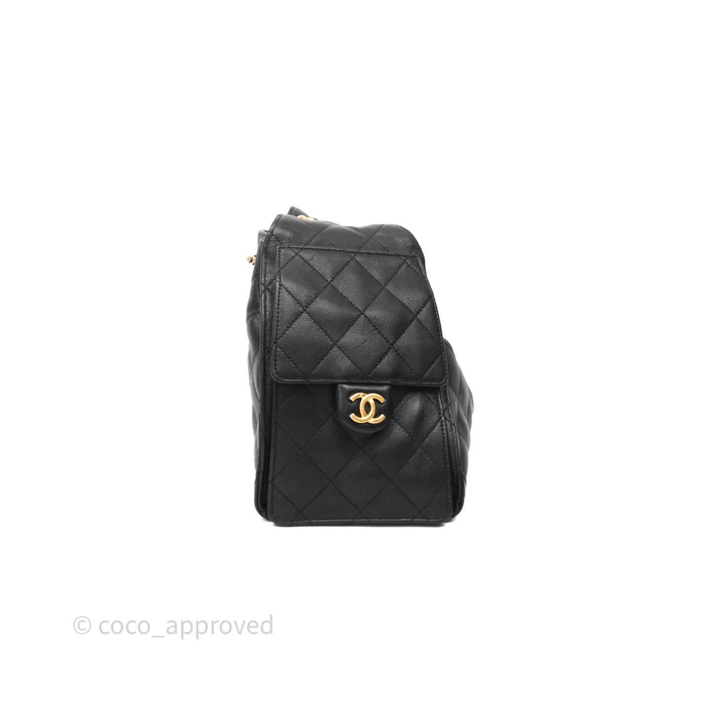 Chanel 25 Small Black Caviar Aged Gold Hardware