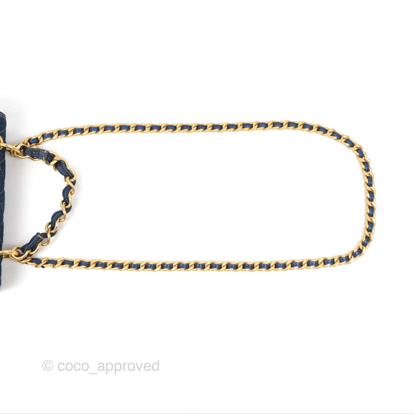 Chanel Square Flap Bag Denim Aged Gold Hardware 23S