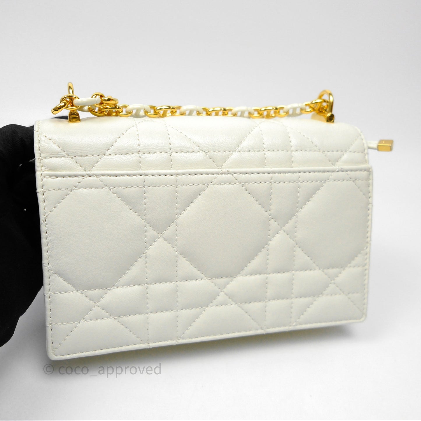 Dior Miss Caro Mini Bag Latte White Macrocannage Lambskin